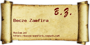 Becze Zamfira névjegykártya